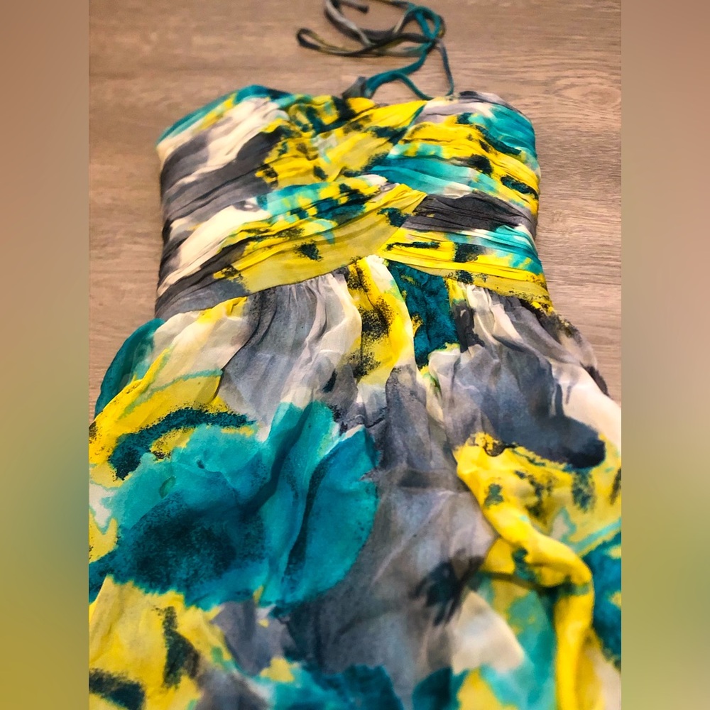 Silk Halter Neck Sleeveless Dress